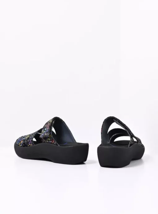 Aporia - zwart/multi flower nubuck