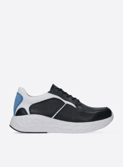 Bounce - wit/blauw combi leer