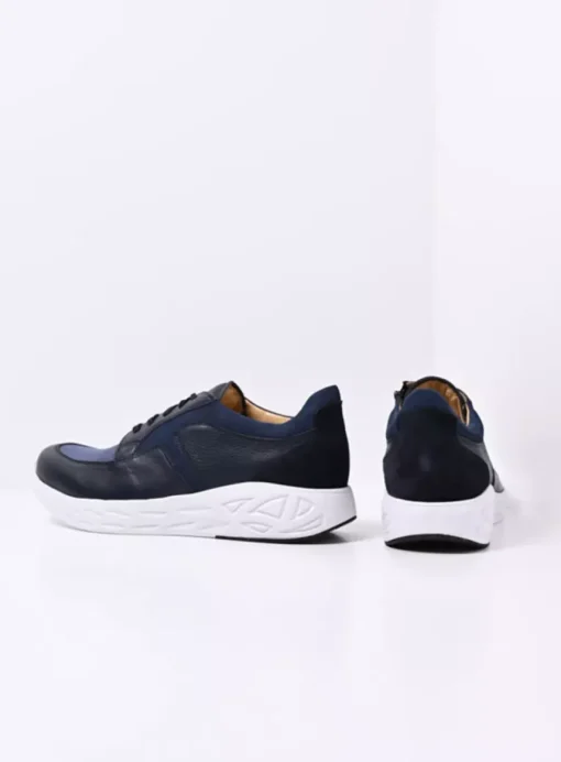 Bounce Men S2F - denim combi stretch leer