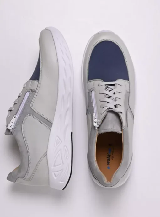 Bounce Men S2F - gebroken wit/jeans combi stretch leer