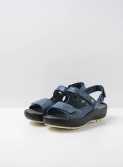 Brasilia - denim blauw leer