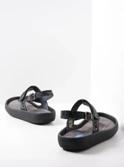 Cebu - zwart/blauw suede