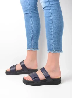 Cirrus - donkerblauw leer