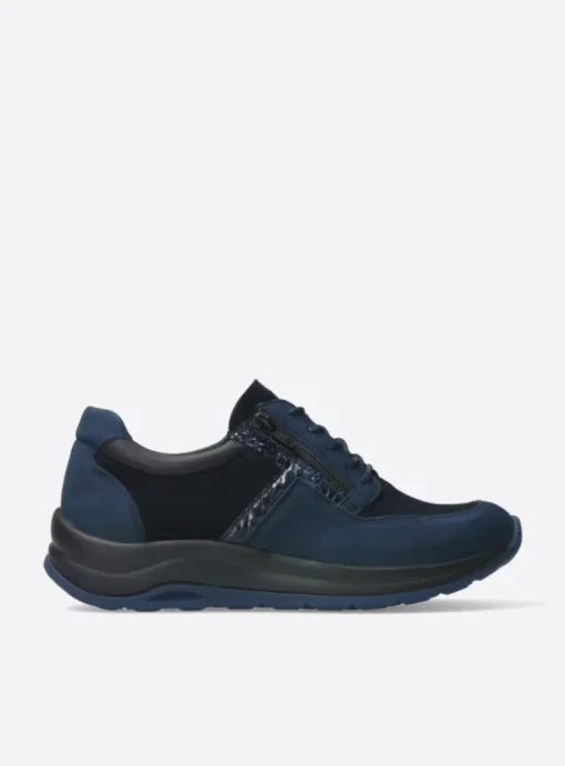 Comrie - blauw combi leer