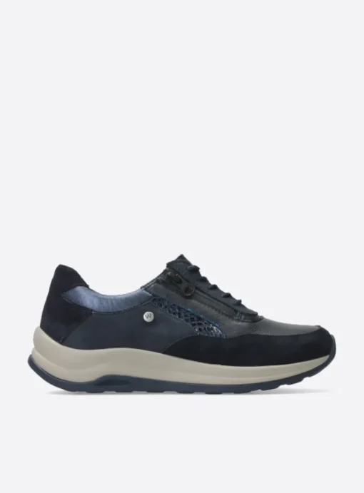 Cupar - blauw combi leer