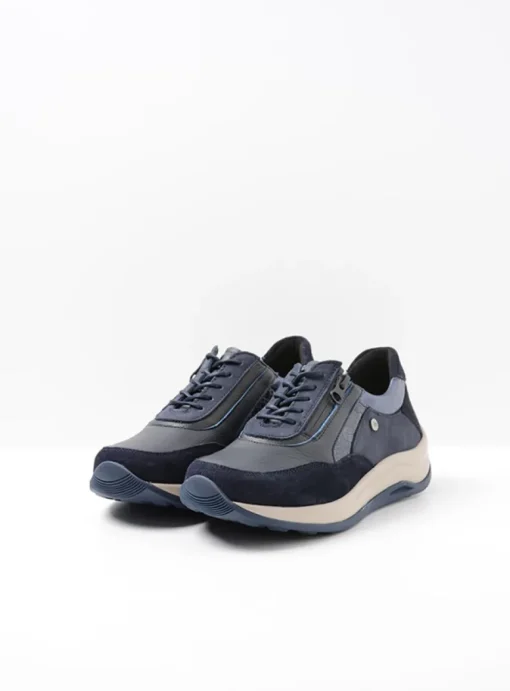 Cupar - blauw combi leer