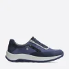 Cupar - denim combi leer