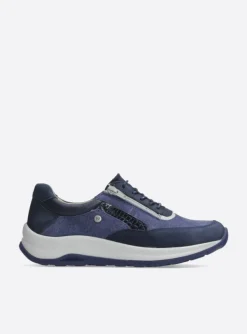 Cupar - denim combi leer