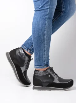 e-Boot - zwart combi leer