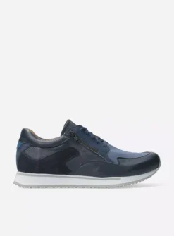 e-Go Men - blauw combi stretch leer