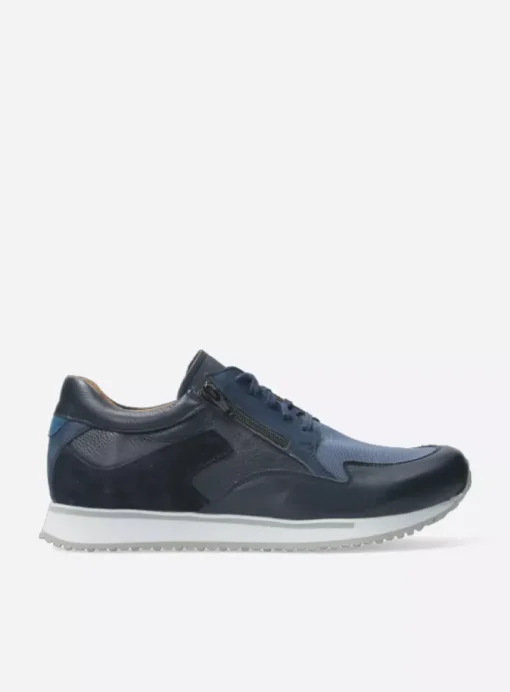 e-Go Men - blauw combi stretch leer