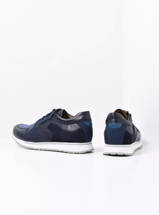 e-Go Men - blauw combi stretch leer