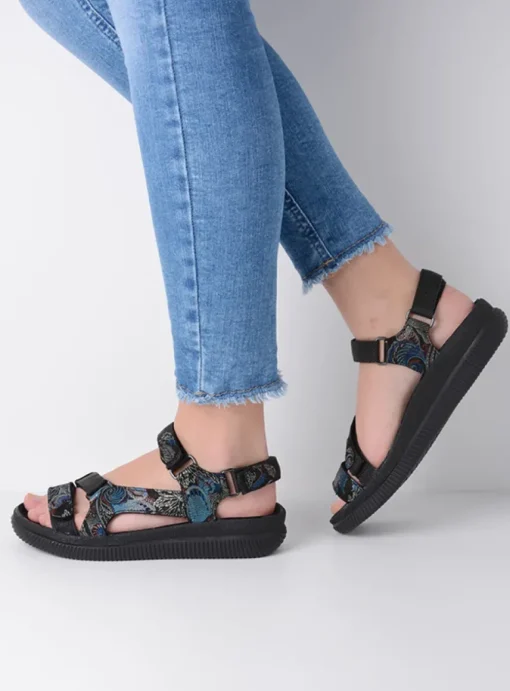 Energy Lady - zwart/blauw suede