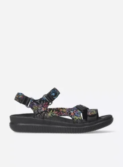 Energy Lady - zwart/multi flower nubuck