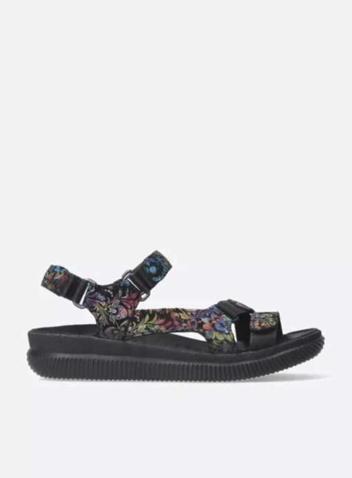 Energy Lady - zwart/multi flower nubuck