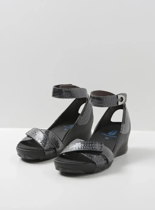 Era - antraciet crocolook lakleer