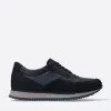 e-Runner - marineblauw combi leer