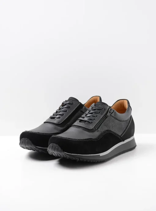 e-Runner - zwart combi leer