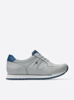 e-Walk - lichtgrijs/atlantisch blauw leer