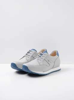 e-Walk - lichtgrijs/atlantisch blauw leer