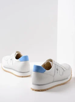 e-Walk - wit/blauw leer