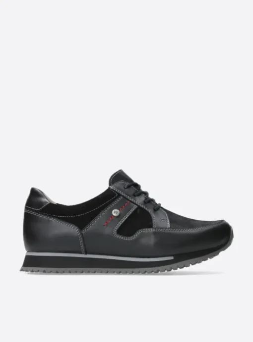 e-Walk - zwart combi stretch leer