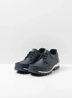 Fly - blauw leer