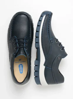 Fly - blauw leer