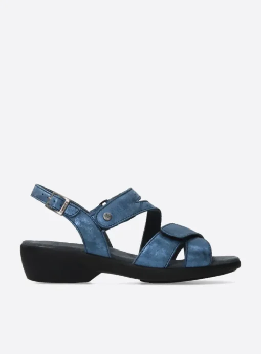 Fria - denim blauw leer