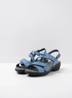Fria - denim blauw leer