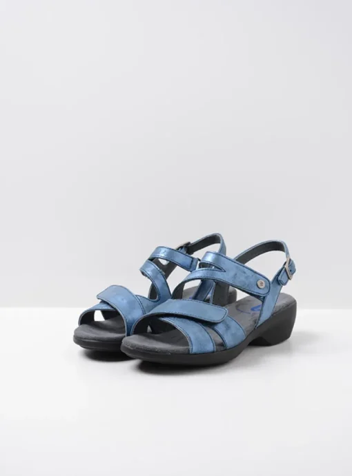 Fria - denim blauw leer