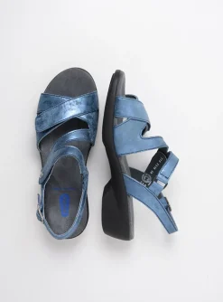 Fria - denim blauw leer