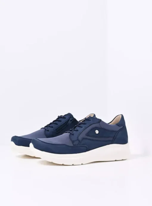 Impact S2F - denim combi stretch leer