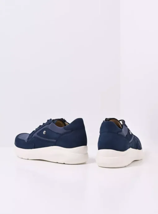Impact S2F - denim combi stretch leer