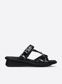 Isa - antraciet croco lakleer