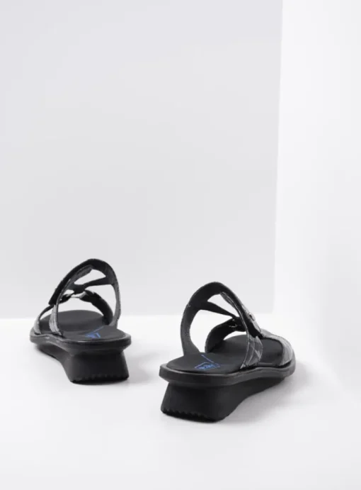 Isa - antraciet croco lakleer