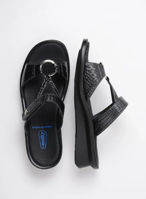 Isa - antraciet crocolook lakleer