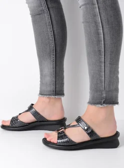 Isa - antraciet crocolook lakleer