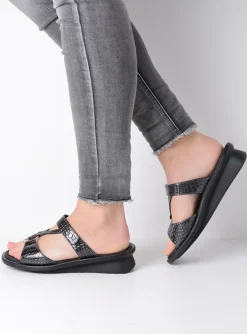 Isa - antraciet crocolook lakleer