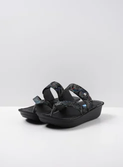 Martinique - zwart/blauw suede