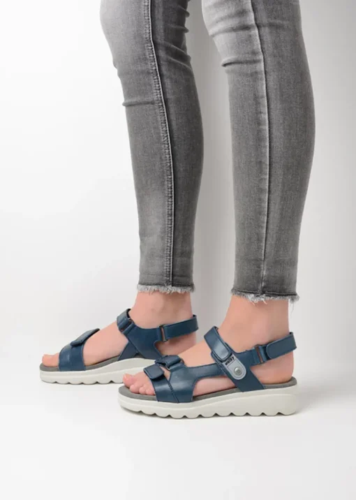 Mile - blauw leer