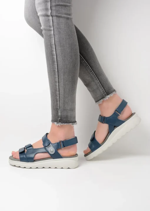 Mile - blauw leer
