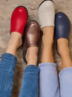 Multi Clog - blauw leer