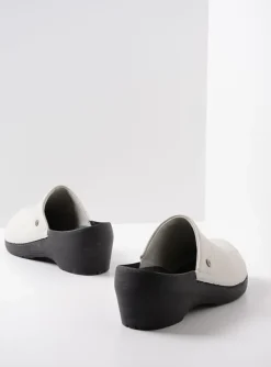 Multi Clog - creme wit leer
