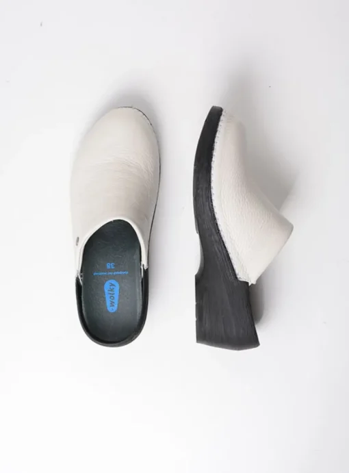 Multi Clog - creme wit leer