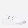 Multi Strap Clog - wit leer