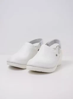 Multi Strap Clog - wit leer