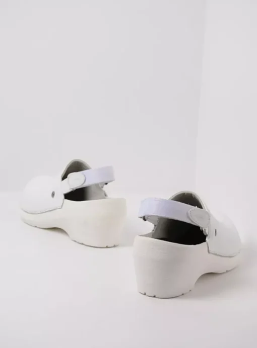 Multi Strap Clog - wit leer