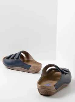 Nomad - blauw leer