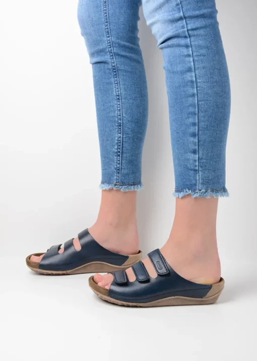 Nomad - blauw leer